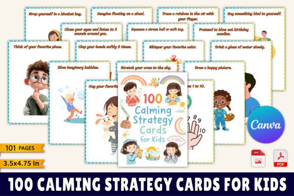 100 Calming Strategy Cards for Kids: A Practical Design Asset