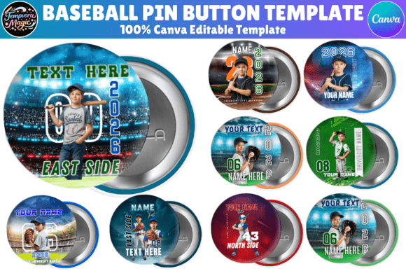 Baseball Pin Button Templates: A Creative Bundle for Teams & Fans