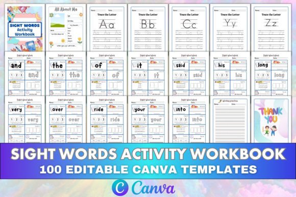 Editable Sight Words Activity Workbook: A KDP-Ready Design Solution