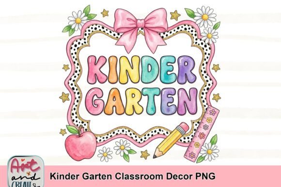 Kinder Garten Classroom Decor PNG: A Whimsical Design Asset