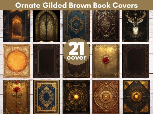 Ornate Gilded Brown Book Covers: Elevate Your Visual Narrative