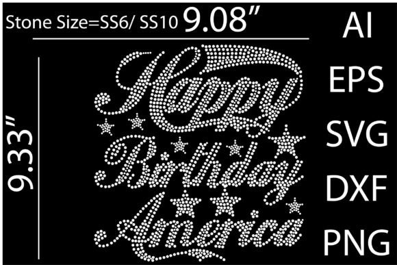 Printable Happy Birthday America Rhinestone Templates