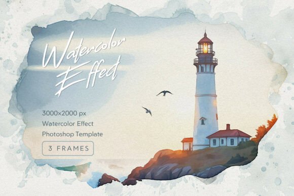 Watercolor Frames Photoshop Effect: A Digital Painter's Touch